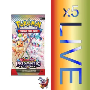 Pokémon Prismatic Evolutions 5 Booster Packs NEW Factory Sealed TCG Cards