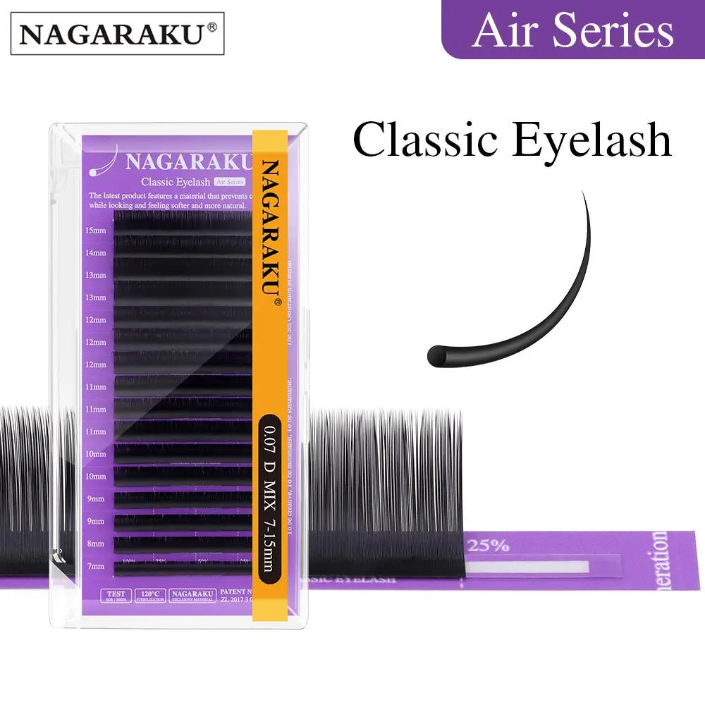 NAGARAKU Air Series 0.07mm 5th Gen Classic Individual Eyelash Extension Soft Light Matte Black Exclusive Material Nature Look 2026 New