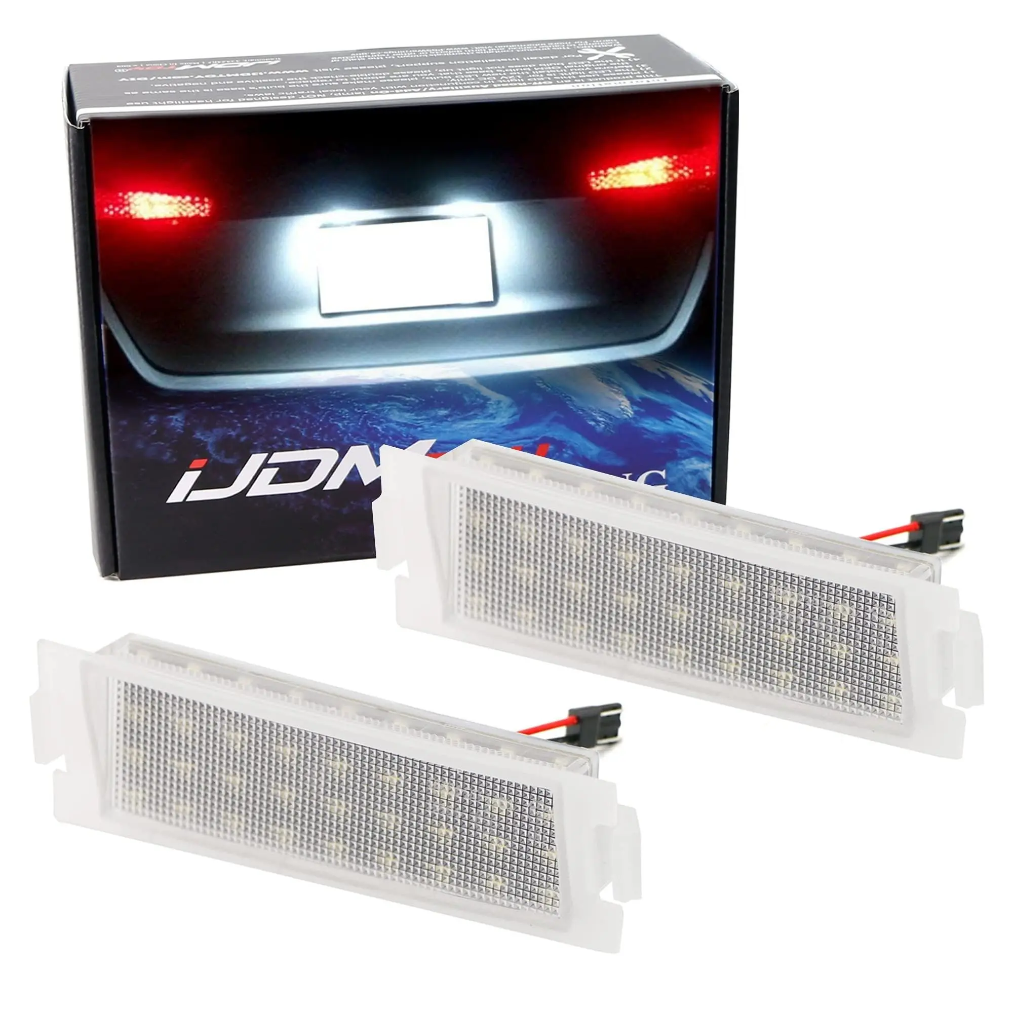 iJDMTOY 3W Full LED License Plate Light Kit For 2009-2017 Kia Forte Koup 2-Door, Powered by 18-piece Xenon White LED Diodes