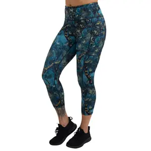 CVG Firefly Forest Leggings High Stretch Bottoms All Seasons Fitness Activewear with Pockets & Gusset Squat Proof Full Length & Capri Length High Waist Sports