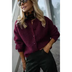 Burgundy Elony Cardigan