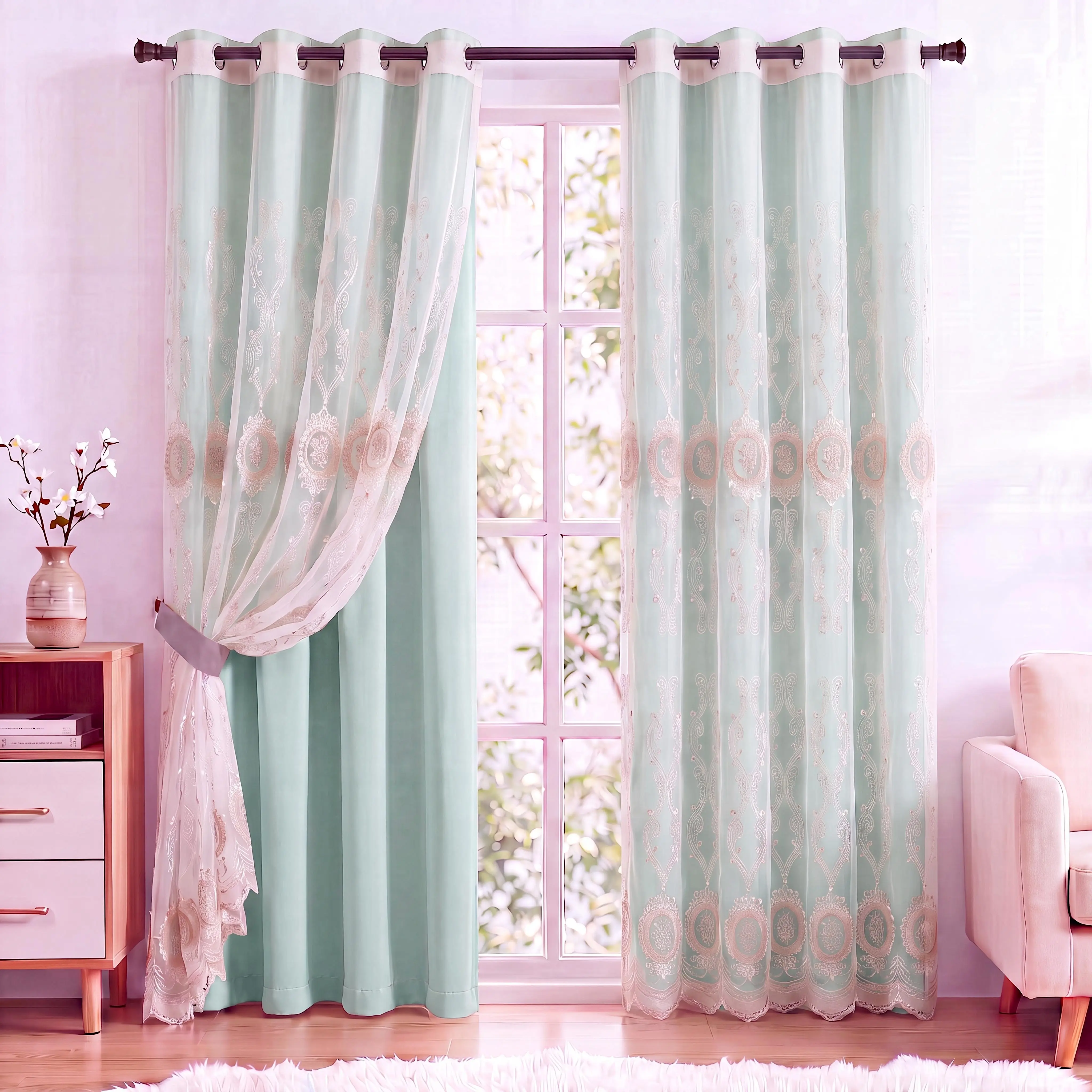 Mint green+Ivory QF75