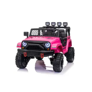 24V7Ah 2-Seater 4WD Power Wheels with Remote Control Ride-On Jeep for Big Kids, 550 Model 75W Motors, 4-EVA Wheels, LED Lights, Music, Suspension Springs - Outdoor Play Toy for Ages 3+