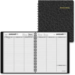 212 MAIN Weekly Productivity Planner - Wire Bound, January to December, Julian Dates, Ruled Pages, Black Office Stationery for Computers & Office Equipment