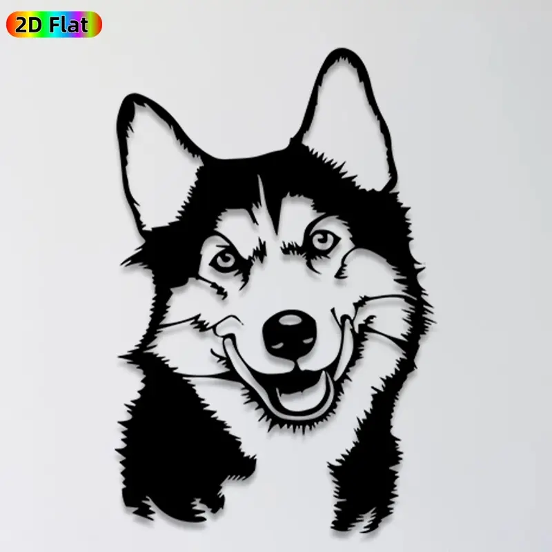 1pc Husky Metal Wall Art,Husky Statue Mural, Ideal Gift for New Year, Christmas, Dog Lovers Enthusiasts, Weather-Resistant Metal Wall Decor Wall Sculptures, Perfect for Living Room Wall & Garden Fence, Charming Home Decor