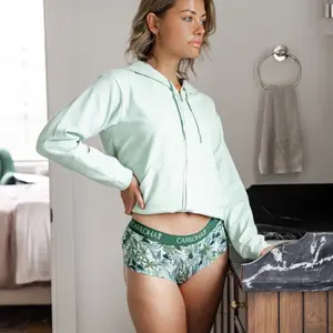 Bamboo Boyshort Brief - Tropical Foliage Print
