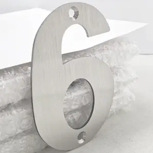 4-Inch Stainless Steel Metal House Numbers, Address Number, House Number, Outdoor Mailbox Number, Durable and Weather-Resistant Design