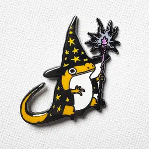 Lizard Wizard Pin (Orange Variant)
