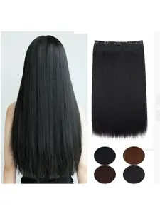 5 Clamps 20 inch Clip in Hair Extensions High Temperature Fiber Synthetic Hair Extensions Long Straight Clip on Hairpieces for Women Straight Hair Weave