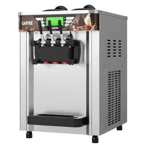 【GARVEE】Commercial Soft Serve Ice Cream Machines: 1800W 2+1 Flavors and 1500W Single Flavor Models with LED Display, Self-Cleaning, High Productivity, and Capacity Ranging 5.3-7.9 Gal/H for Restaurants & Snack Bars