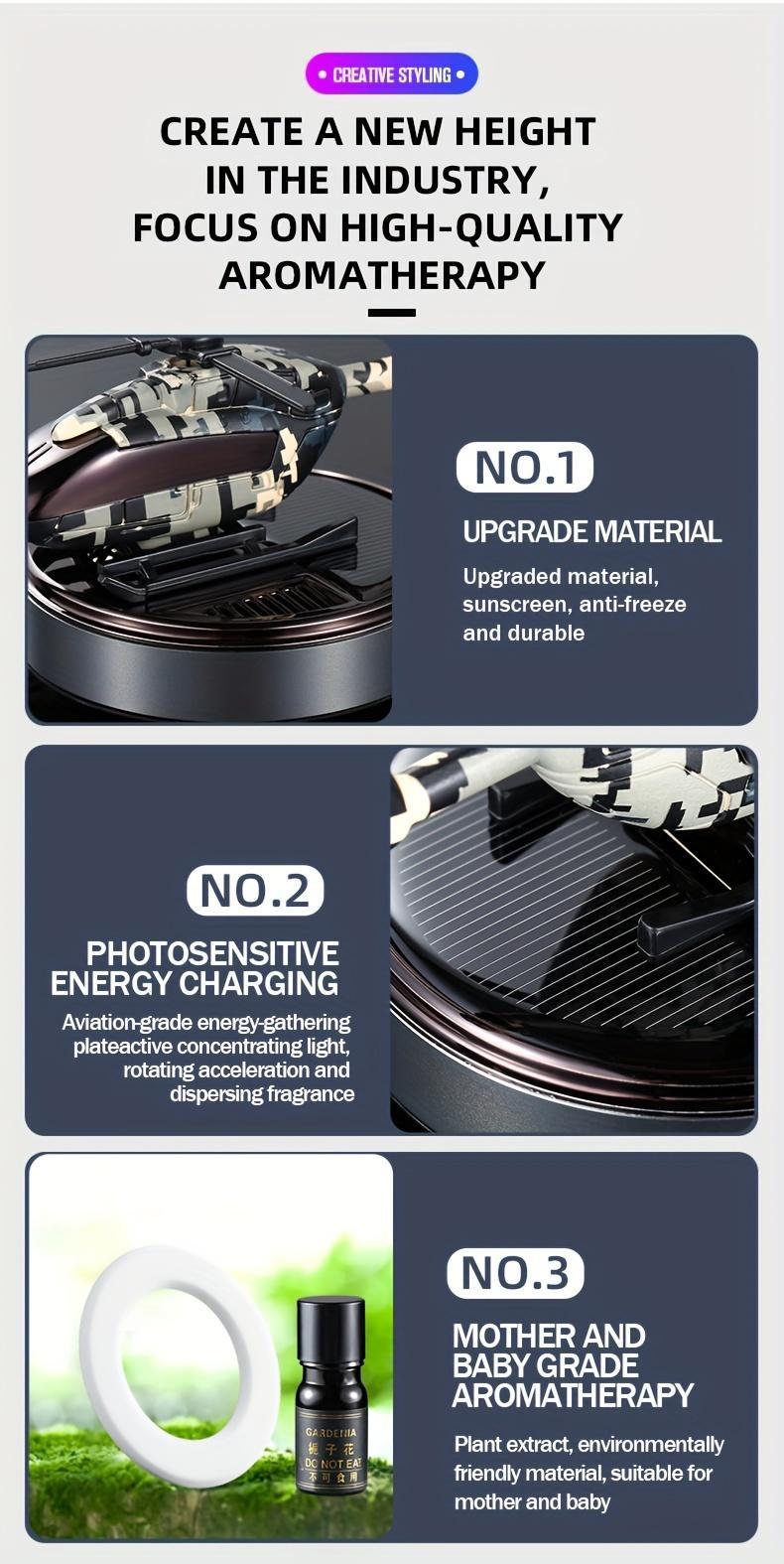 Helicopter Shaped Car Air Fresheners,Rotating Solar Powered Car Freshener, SolarHelicopter Car Aromatherapy, Car InteriorDashboard Decoration, Car Interior Decor,Universal Car Interior Decoration AccessoriesCar Accessories Car Fragrance Diffuser