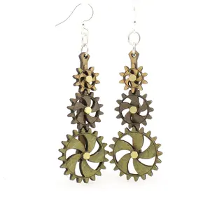 Kinetic Gear Earrings 5009D