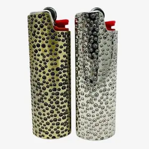 2pcs metal lighter case cover fits BIC lighter standard/full size in J6