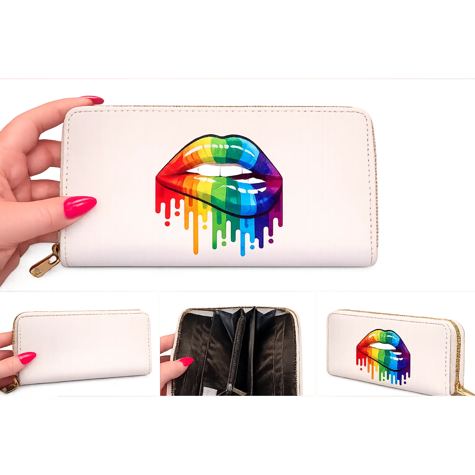 Rainbow Kiss Zip-Around Wallet