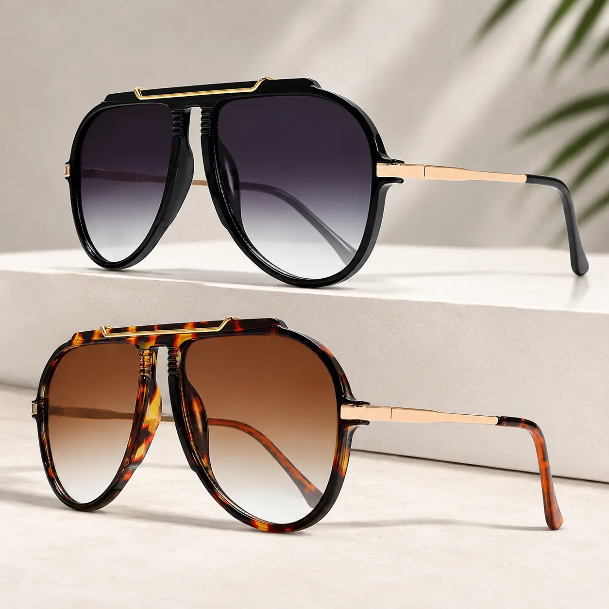 Retro 70s Oversized Sunglasses for Women & Men, Vintage Square Aviators with Gold Metal Temples, UV400 Fashion Eyewear, Square Frame Shades
