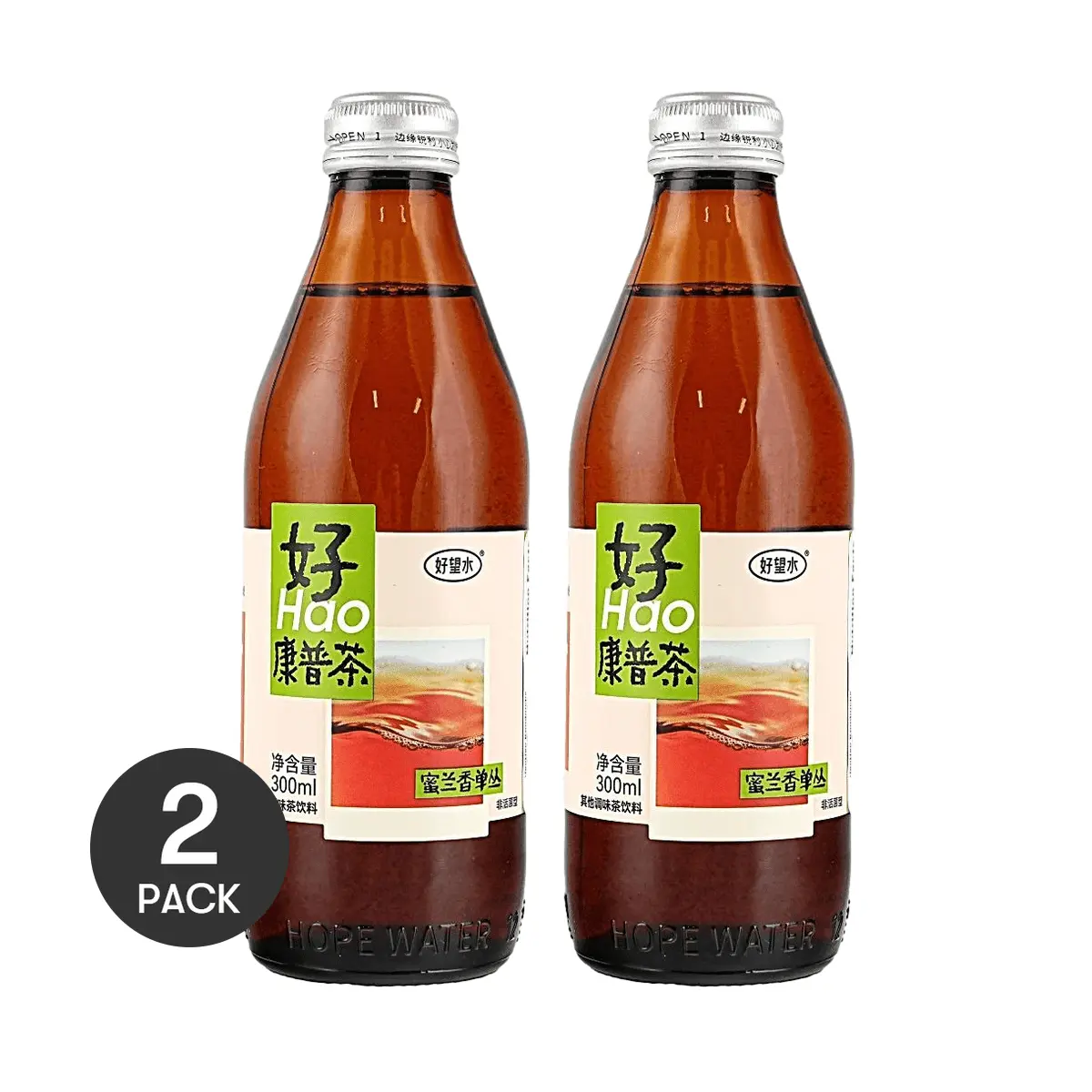 2 Pack HAOWANGSHUI Mi Lan Xiang Oolong Kombucha Tea 300ml - Authentic Dan Cong Flavor, Ready-to-Drink Probiotic Beverage