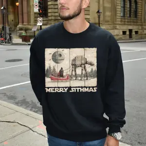 Retro Christmas Unisex Hoodie, Santa Darth Sweatshirt, Galaxy War Merry Sithmas Tshirt, Xmas Party Tees, Unisex Sweater Pullover Tee