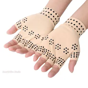 1 Pair Magnetic Therapy Anti Arthritis Hands Gloves Copper Therapy Compression Copper Gloves Ache Pain Relief Health Care Tools
