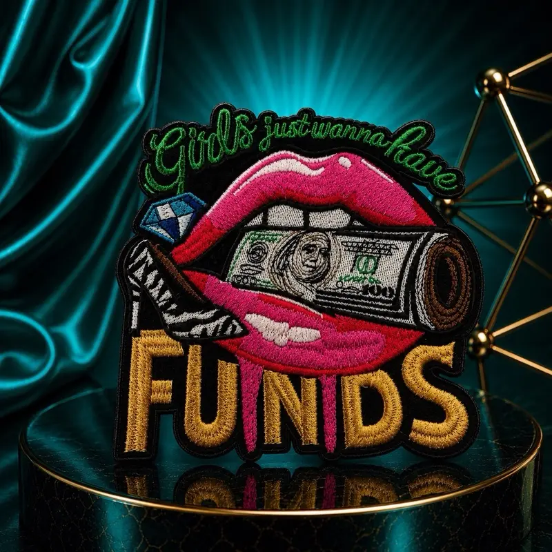 Girls' "Girls Just Wanna Have Funds" Iron-On Patch