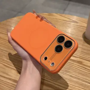 High-End Magnetic Phone Case, TPU+Acrylic Lens, Full Coverage Anti-Drop Dopamine Color Couple Case for iPhone 17 Pro Max to 13