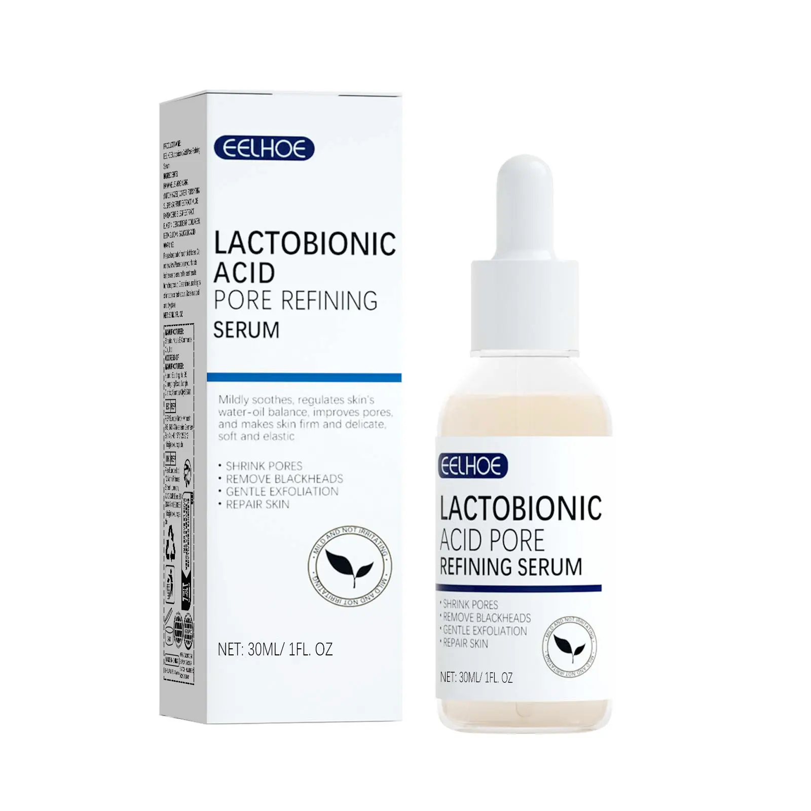 Eelhoe Lactose Acid Shrink Pore Essence Skin Elastic Moisturizing Delicate Cleansing Blackhead Acne Skin Care Essence