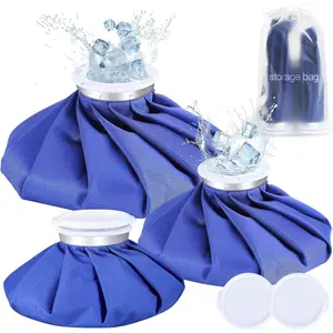 Ice Packs for Injuries - Reusable Thickening Cold Packs & Hot Water Bag - 3PCS - Ice Bag Sizes (6"9" 11") - Durable and Easy to Carry Storage circular  ice  pack  adults