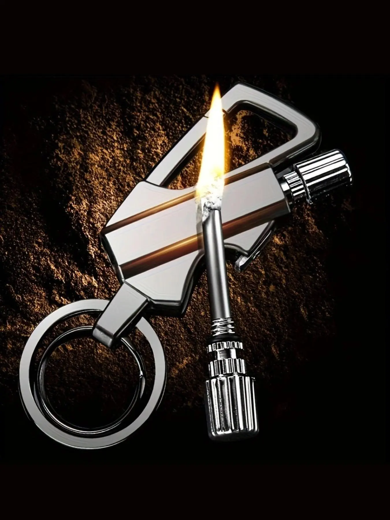 Outdoor Portable Multi-Functional Metal Keychain, Men's Fashion Accessory & Cool Gadget with Built-In Bottle Opener, Fireproof, Waterproof, Durable, Sturdy, Multiple Options, Ideal for Outdoor & Camping (Lighter Fuel Not Included), Tactical Gadgets, Men's