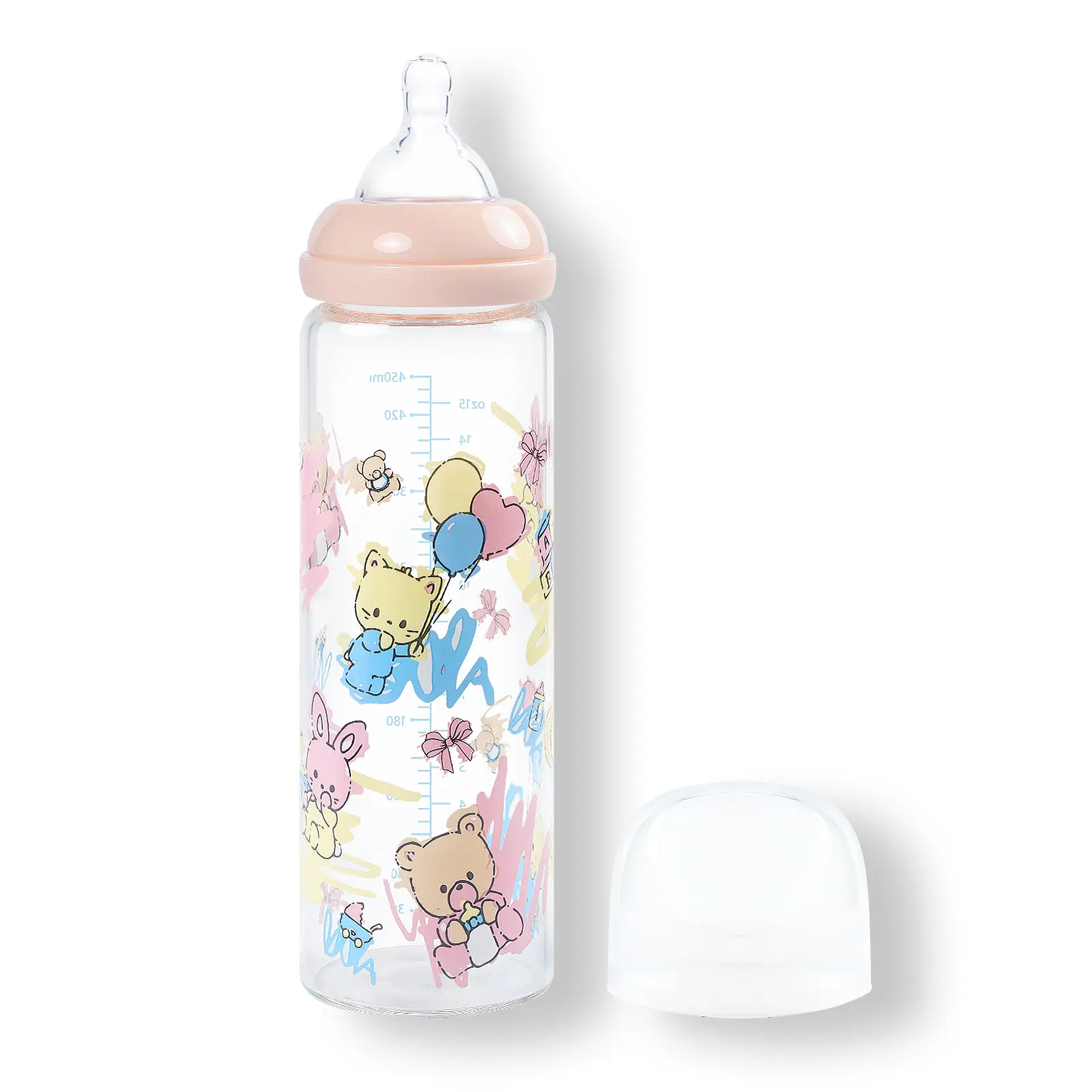 LittleForBig Adult Sized Bottle Ultra Printed Specialty Oversized Glass Feeding Baby Cuties Pattern 15.4 oz