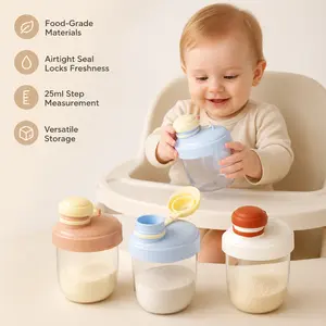 1 Count Portable Milk Powder Storage Container, with Clear Scale Mark Silicone Seal PP Body for Travel Outdoor Home Dry Food Snack Storage
