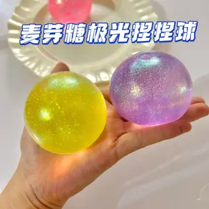 Popular Aurora Ball Maltose Squeezable Toy Round Body Stress Relief Pulling and Stretching