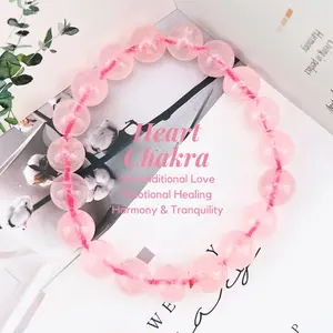 [Magic Crystal] Exquisite Natural Rose Quartz Ball Bracelet, Crystal, Jewelry, Gemstone, Chakra, Gift, Present, Handmade, Energy, Yoga, Beauty, Unique, Women, Unisex, Free Storage Bag, Festival, Christmas, Halloween, Easter, Tiktokmademebuyit