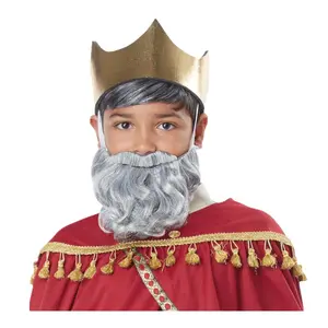 Gray Wiseman Beard Set - Biblical - Hippie - Costume Accessory - Smaller Size