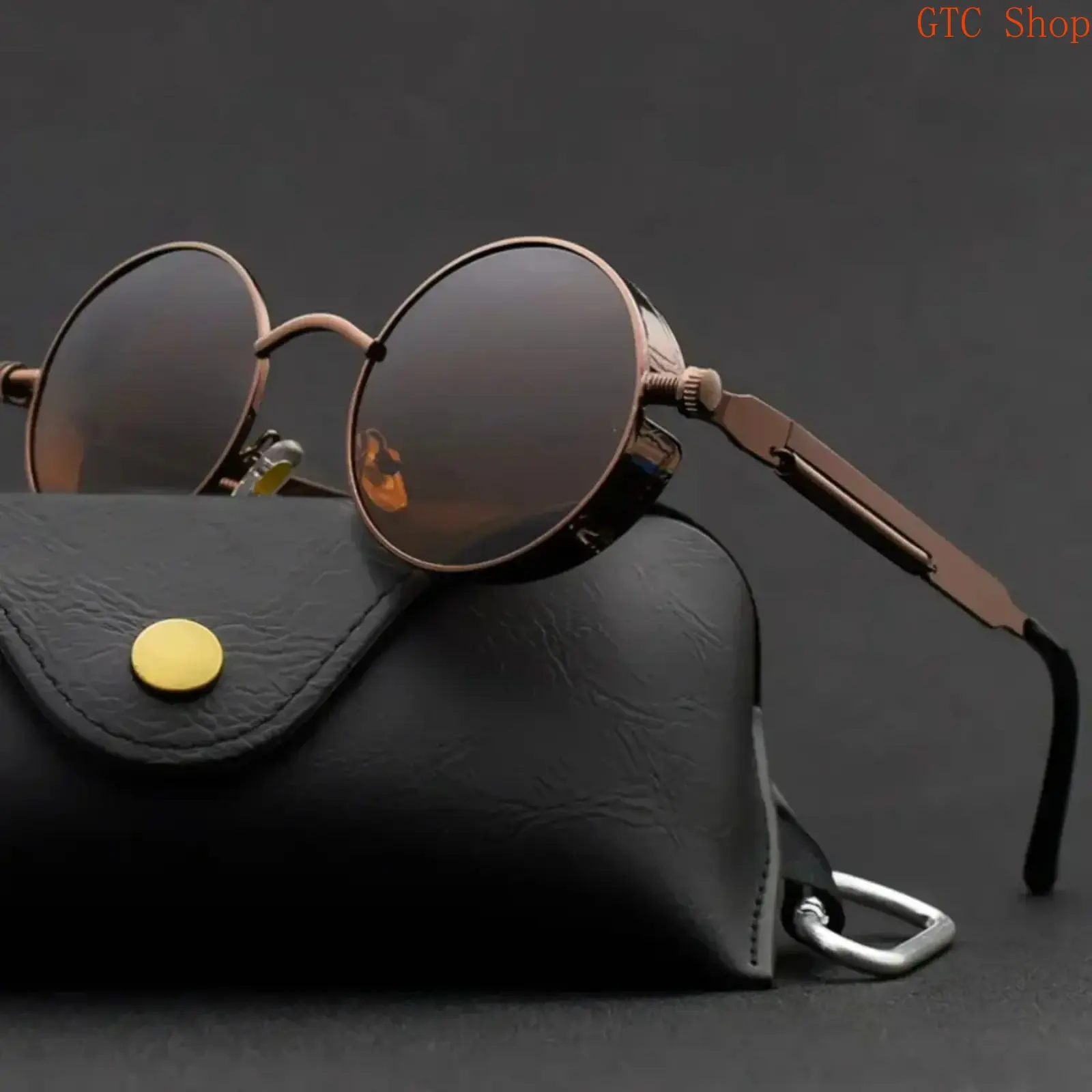 Unisex Metal Steampunk Round Sunglasses - Sunglasses for Women, Viral Vintage Designer Fashion Eyewear, Premium Durable Frame, UV400 Full Eye Protection Lenses, Summer Outdoor Casual Street Wear Accessory
