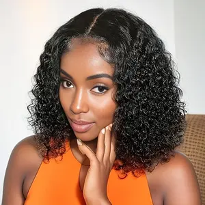 OQ HAIR Water Wave Wear Go Glueless Bob Wigs 7x5 Pre Cut HD Lace Closure Wigs Bleached Tiny Knots Short Wigs Human Hair Bob Wig Vacation Hair Wig Outdoorfun dealsforyoudays