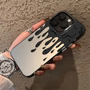 Fashion Trendy Water Drop Graffiti Pattern Matte Phone Case for iPhone 14 15 16 17 Pro Max 11 12 13 X XR XS Max Samsung S22 S23 S24 S25 S26 Ultra Premium High Grade Shockproof Anti Scratch Wear Resistant Protective Cover