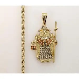 Plated Holy Infant of Atocha 4mm Rope/Braided Chain Necklace