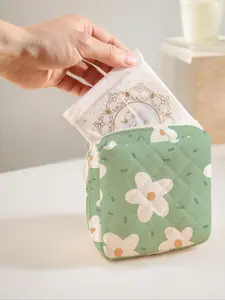 Floral Pattern Sanitary Napkin Storage Bag, Lightweight Tissue Bag for Women's Products, Travel Cosmetics Storage Box, Space Saving Organizer