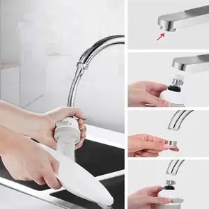 Faucet Aerator Moveable Flexible Tap Head Shower Diffuser Rotatable Nozzle Adjustable Booster Faucet Kitchen Accessories