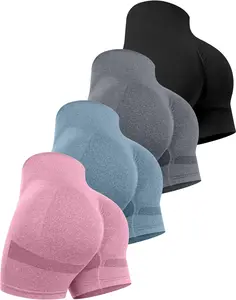 4 Pack Women’s High Waisted Scrunch Butt Workout Shorts