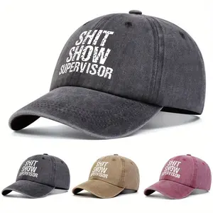 Unisex Letter Printed Wash Baseball Cap Outdoor Sport Adjustable Sunscreen Leisure Hat Spring Autumn Travel Tourism Beach Vacation