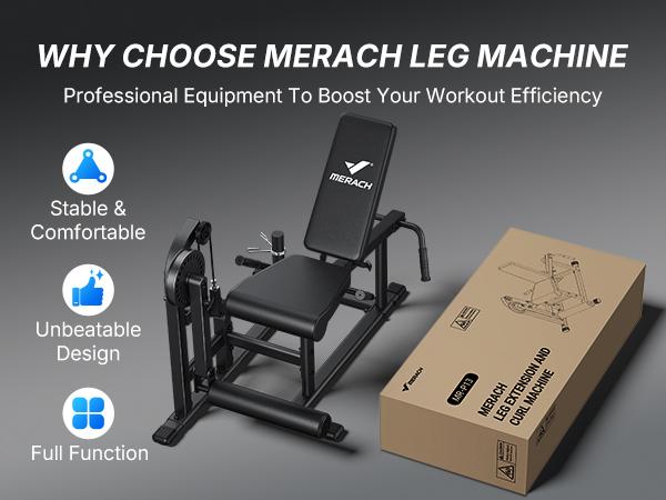 Merach Leg Extension & Hamstring Curl Machine, 700LB Adjustable Leg Curl Machine, Seated Leg Extension and Lying Curl Machine for Home Gym, Leg Workout Equipment with 24-Position Adjustment, TikTokShopBlackFriday