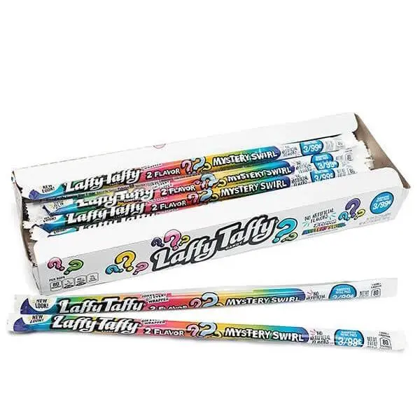 Laffy Taffy Mystery Rope 24 ct. - Chewy and Stretchy Candy with Mystery Fruit Flavor - 24 Count Pack Snack Bonbon