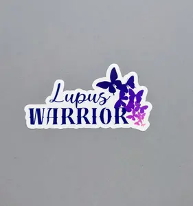 Lupus Warrior Purple Butterflies Sticker or Magnet
