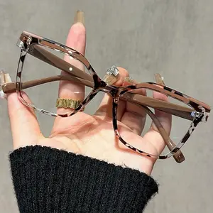 Large Frame Square Women's Glasses|     Elegant leopard print design, high-definition PC lenses, stylish reading glasses, suitable for middle-aged and elderly people,Mother's Day gifts, Dolly Day gifts