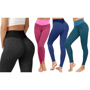 Women's High Waist Yoga Pants Textured Leggings Stylish Activewear