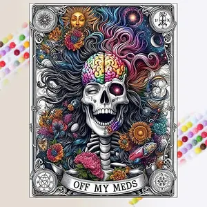 Skull Pattern DIY Diamond Arts Colorful Painting Kit without Frame, DIY 5D Diamond Arts Colorful Painting Kit, Wall Art Decor for Home Bedroom, Crafts, Halloween