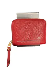 Pre-owned Louis Vuitton Leather Small Leather Goods Red Empriente Compact Wallet with Embossed Logo and Gold Hardware