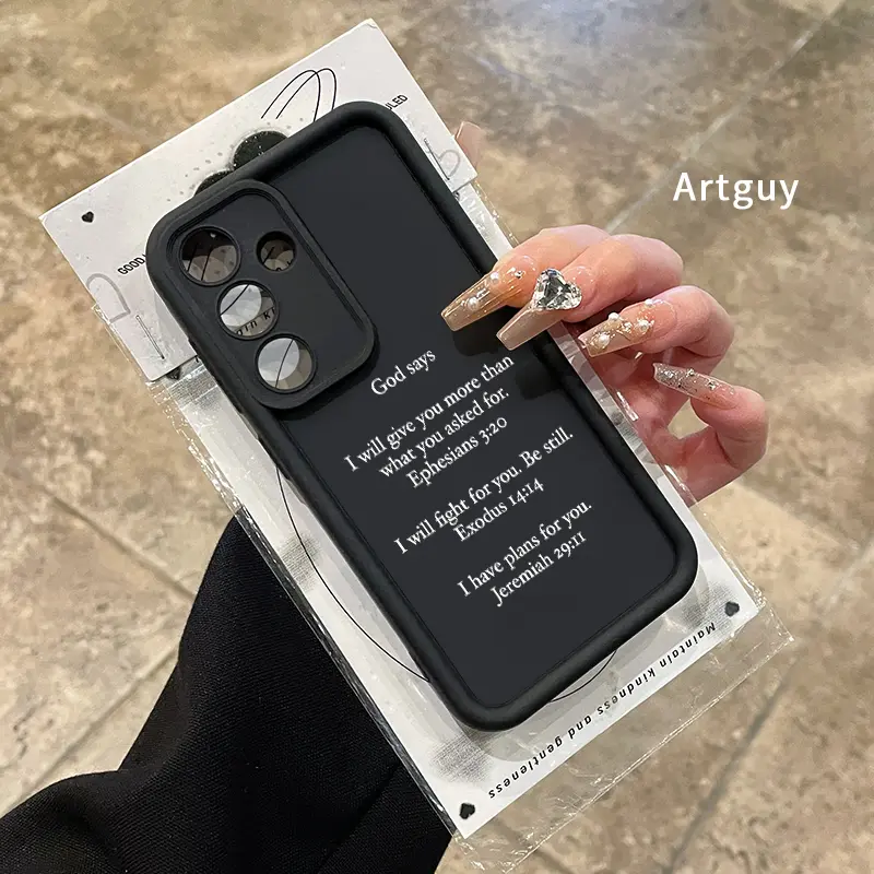 Phone case for Samsung S24 ultra plus S25 S23 S22 Ultra Plus God Prayer Promise Advanced fashion gift Anti-Scratch Shockproof TPU Bumper Drop-proof Cover