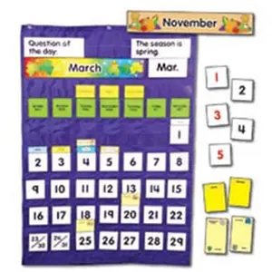 212 MAIN Large-Size Complete Calendar & Weather Pocket Chart - Office Stationery, Elementary School Learning Tool