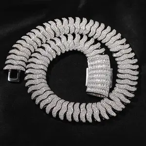 2120Iced Out Cuban Link Fishbone Chain Heavy Duty Hip Hop Necklace for Men - Heavy Duty Design & Hip Hop Style - Perfect for Casual Wear9072 Modern Versatile Accessories Necklinphalt Complimentary shipping Iced Out Jewelry